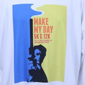 Clint Eastwood Make My Day Harbison State Forest 5k 12k Run Polyester Shirt M